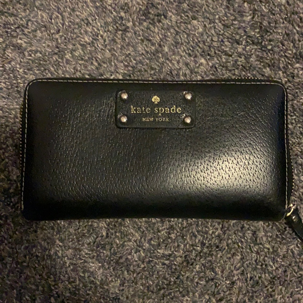 Gently used black leather Kate Spade wallet